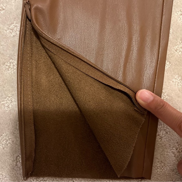 ZARA Faux Leather Pants with side ankle zipper - Picture 2 of 3